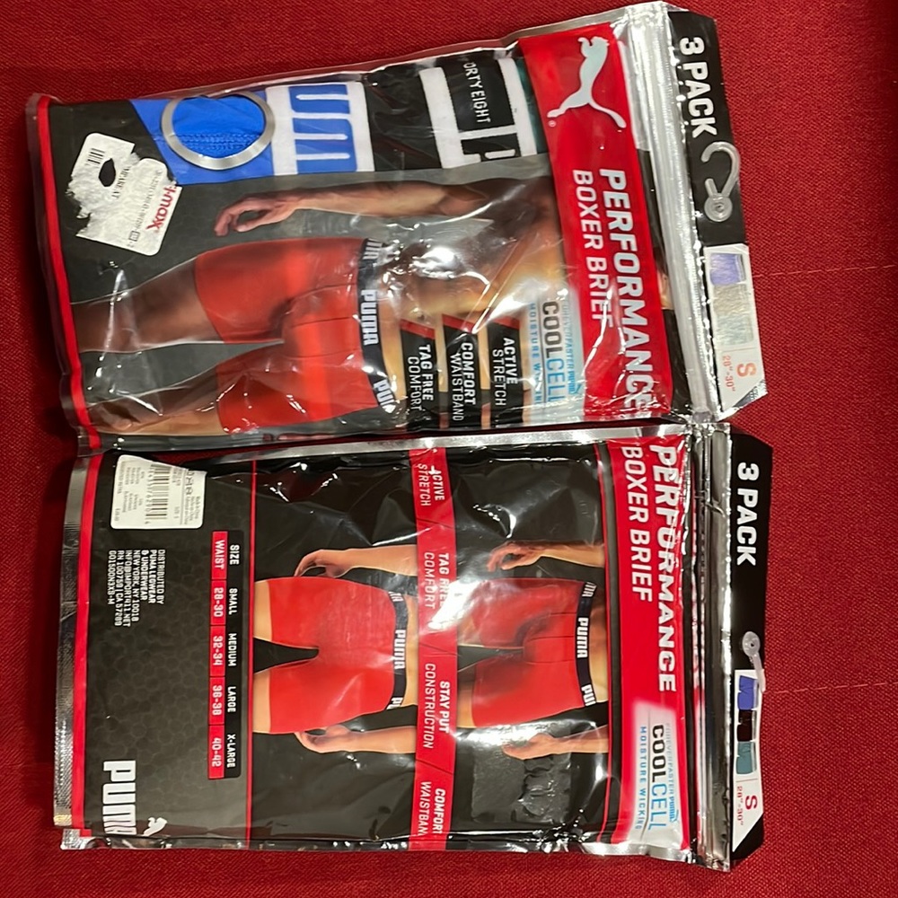 Puma boxer briefs 3 pack (2) small. NWT.     AA